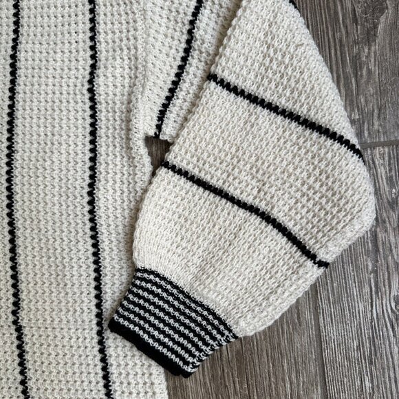 2/$18 SALE! Emery Rose Sweater Dress Womens L Knit V Neck Varsity Preppy White - Picture 3 of 10